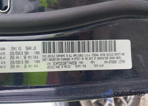 2015 Dodge Journey R/T z USA, uszkodzony, nr VIN 3C4PDDEG8FT740536